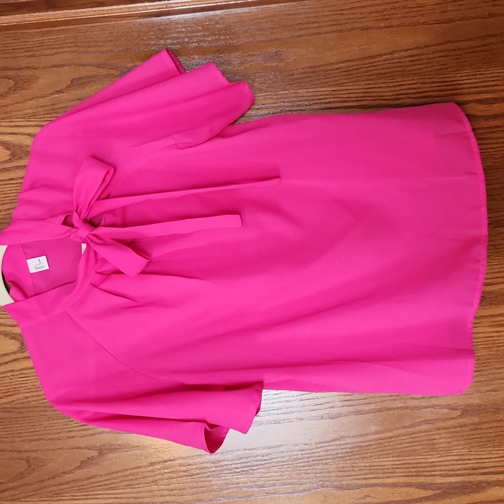 Hot pink dress shirt with neck tie
